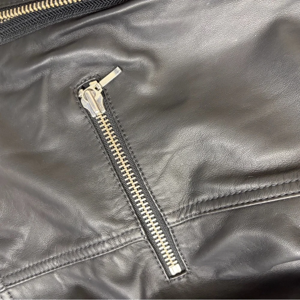 Halogen Women’s Black Leather Moto Jacket 3x - Picture 3 of 5